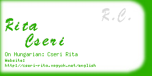rita cseri business card